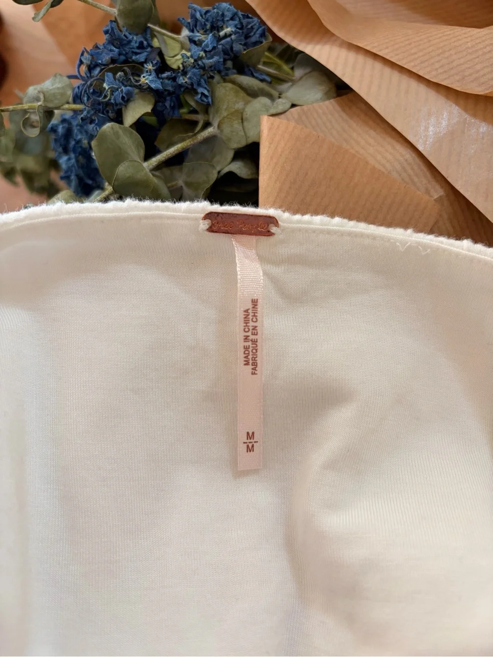 Free People Brittany Cream Textured Puff-Sleeve Sweetheart Top